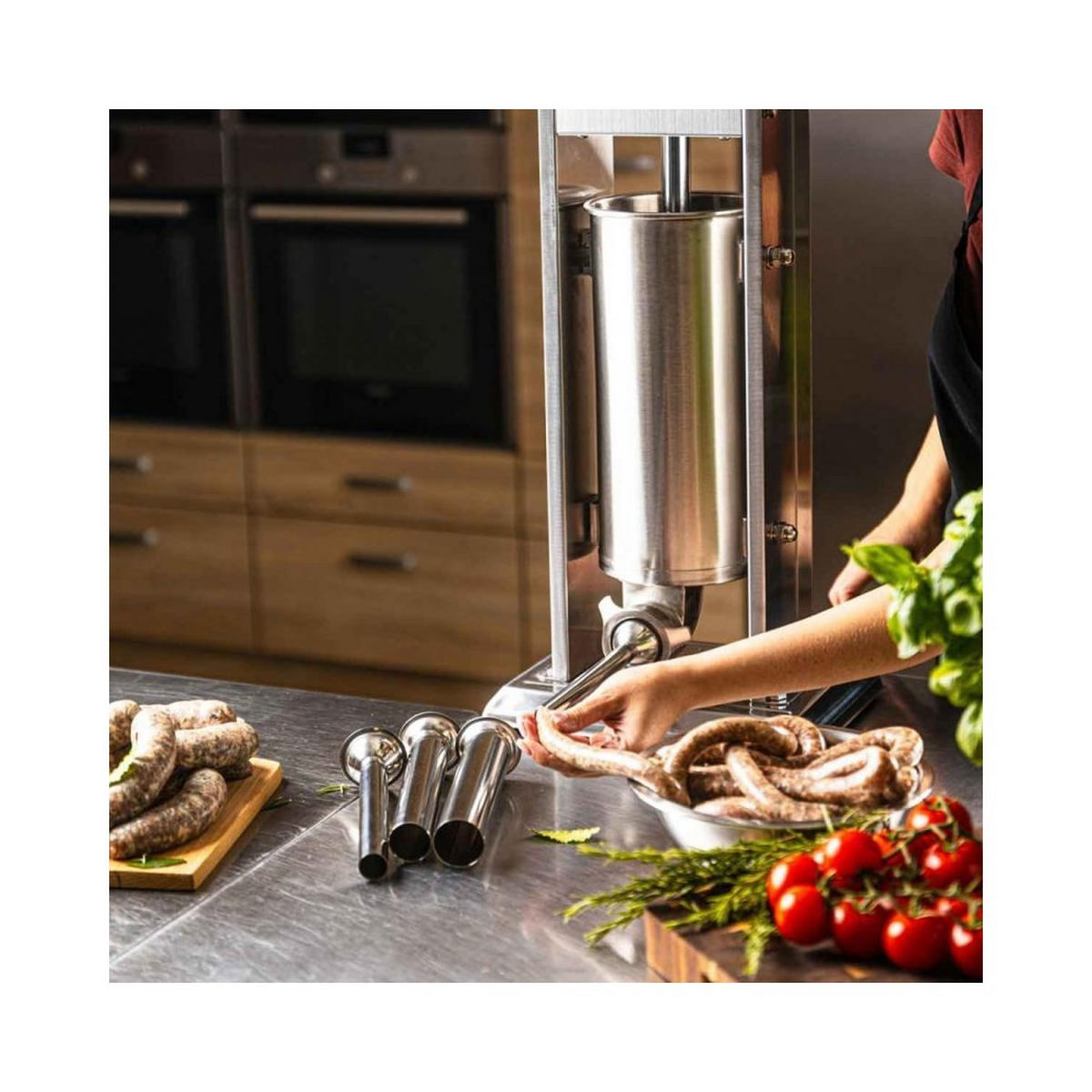 WURSTFÜLLER Silber 37/30/64,9 cm 62910 - Silberfarben, Metall (30/64.9/37cm) - Klausberg 