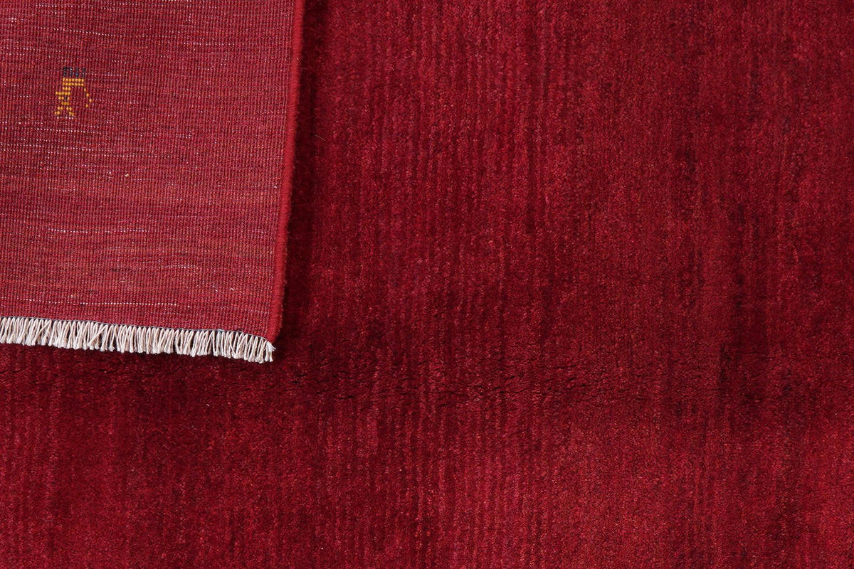 GABBEH-TEPPICH handgeknüpft Rot 204/160 cm Schurwolle - Rot, Textil (160/204cm) - Looma