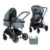 KINDERWAGEN Aura 2 in 1 tuerkis umbaubar Wickeltasche Sitz umkehrbar bis 22 kg - Türkis, Metall (98/60/106cm) - Chipolino