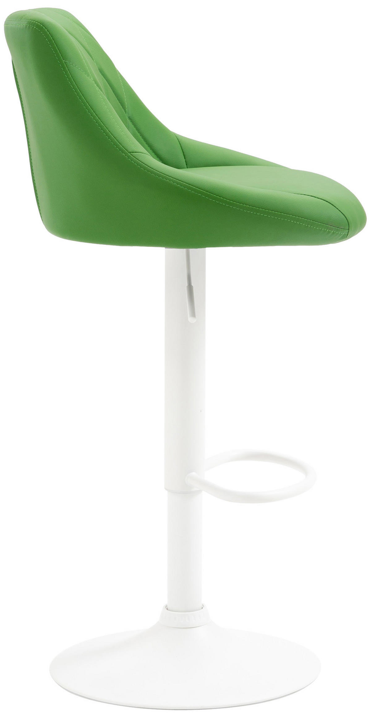 BARHOCKER Lederlook grün - Weiß/Grün, Textil/Metall (46/83/49cm) - CLP