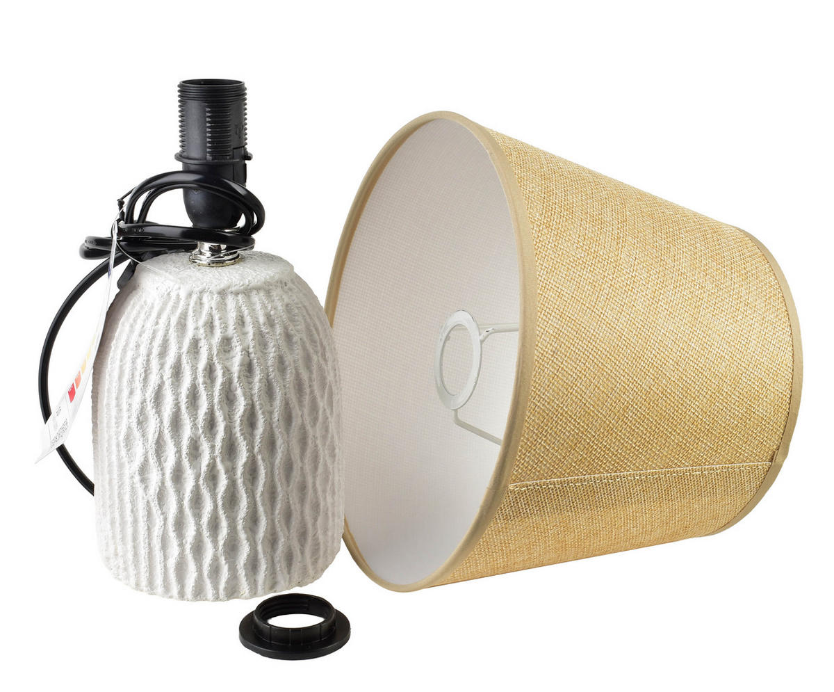 TISCHLAMPE Leti Grau 10.5/20/28.5 cm Keramik - Weiß, Keramik (10.5/20/28.5cm) - Mondex