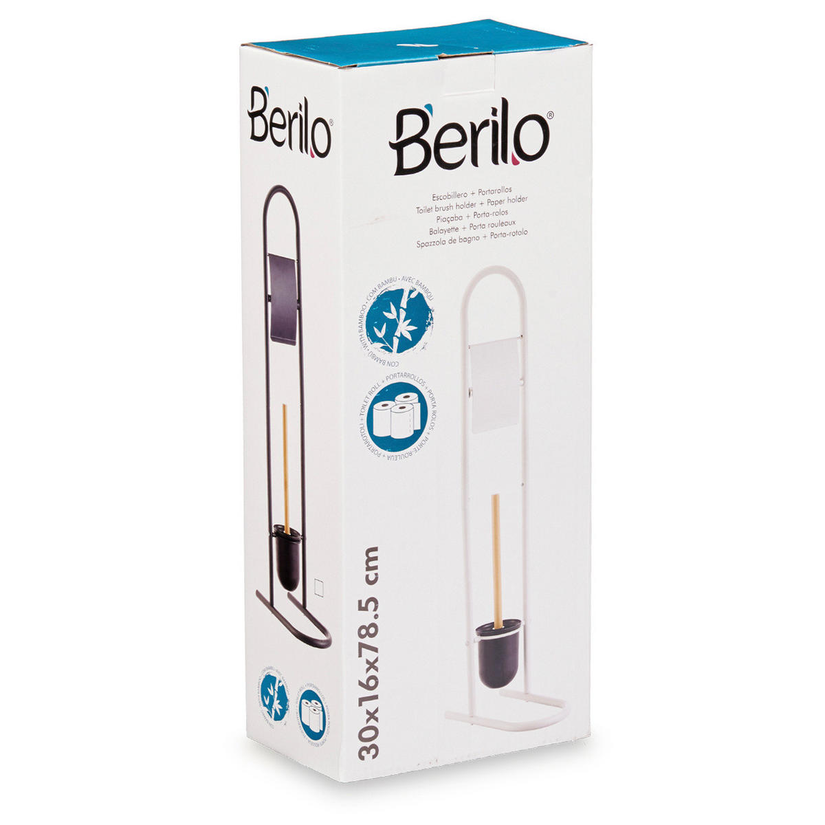 TOILETTENPAPIER- Freshy 28,5/16/80,8 cm - Weiß, Metall (16/80.8/28.5cm) - Berilo