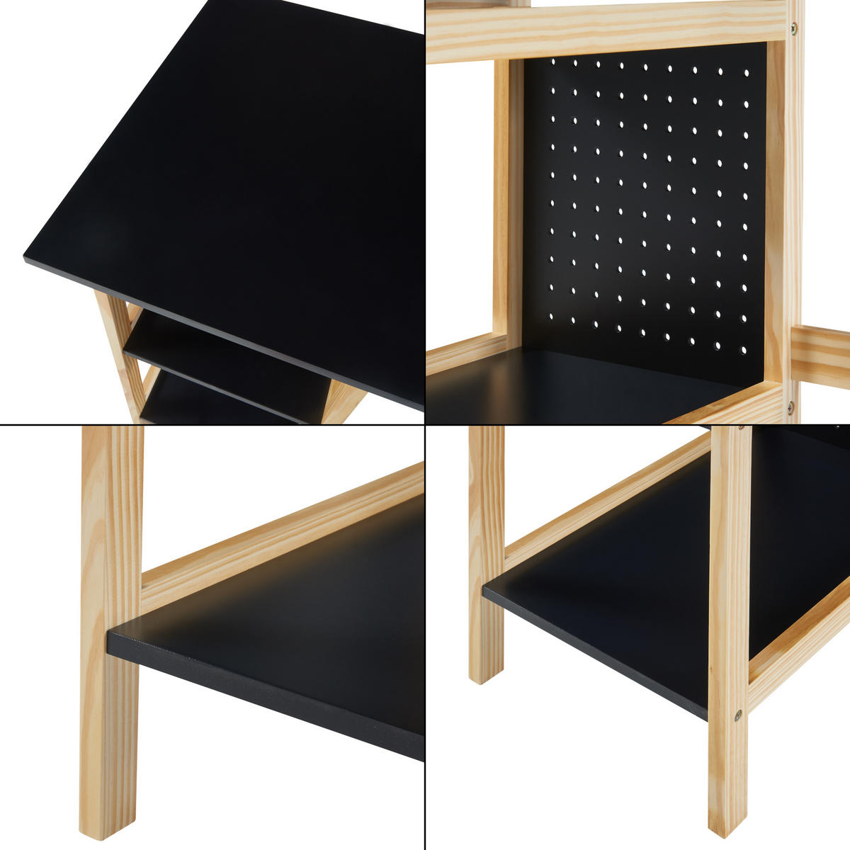 SCHREIBTISCH Dønna - Schwarz/Naturfarben, Holzwerkstoff (120/60/75cm) - [en.casa]