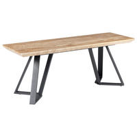 BANK Braun Upton - Schwarz/Braun, Holzwerkstoff (40/48/120cm) - Beliani