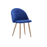 ESSZIMMERSTUHL LILLY - Blau/Eichefarben, Textil/Metall (55/79/51cm) - SAM