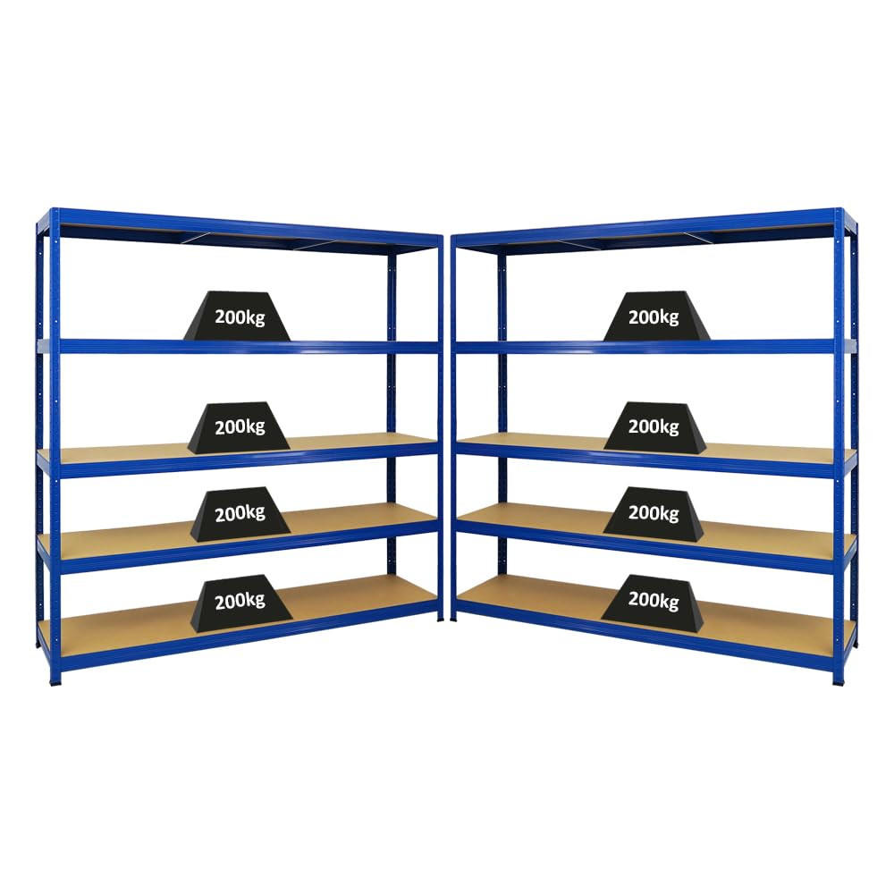 SCHWERLASTREGAL Giant Elephant 2er-Set mit 2x 180x180x45 cm Fachlast 200 kg Blau - Blau, Metall (360/180/45cm) - PROREGAL