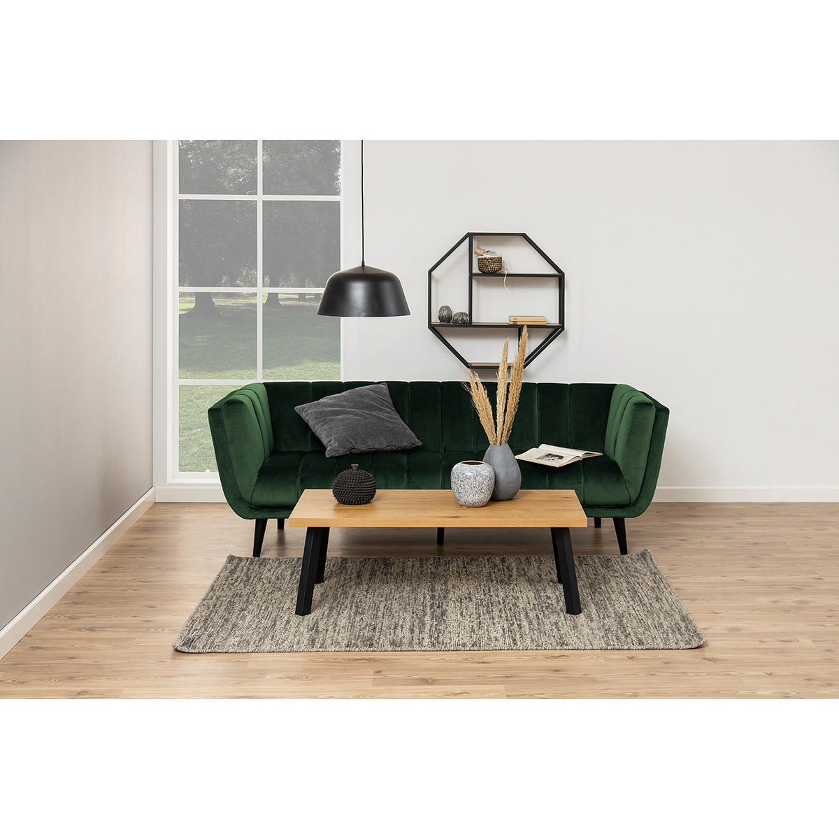 WANDREGAL - Wildeiche, Holzwerkstoff/Metall (77/77/20cm) - home24