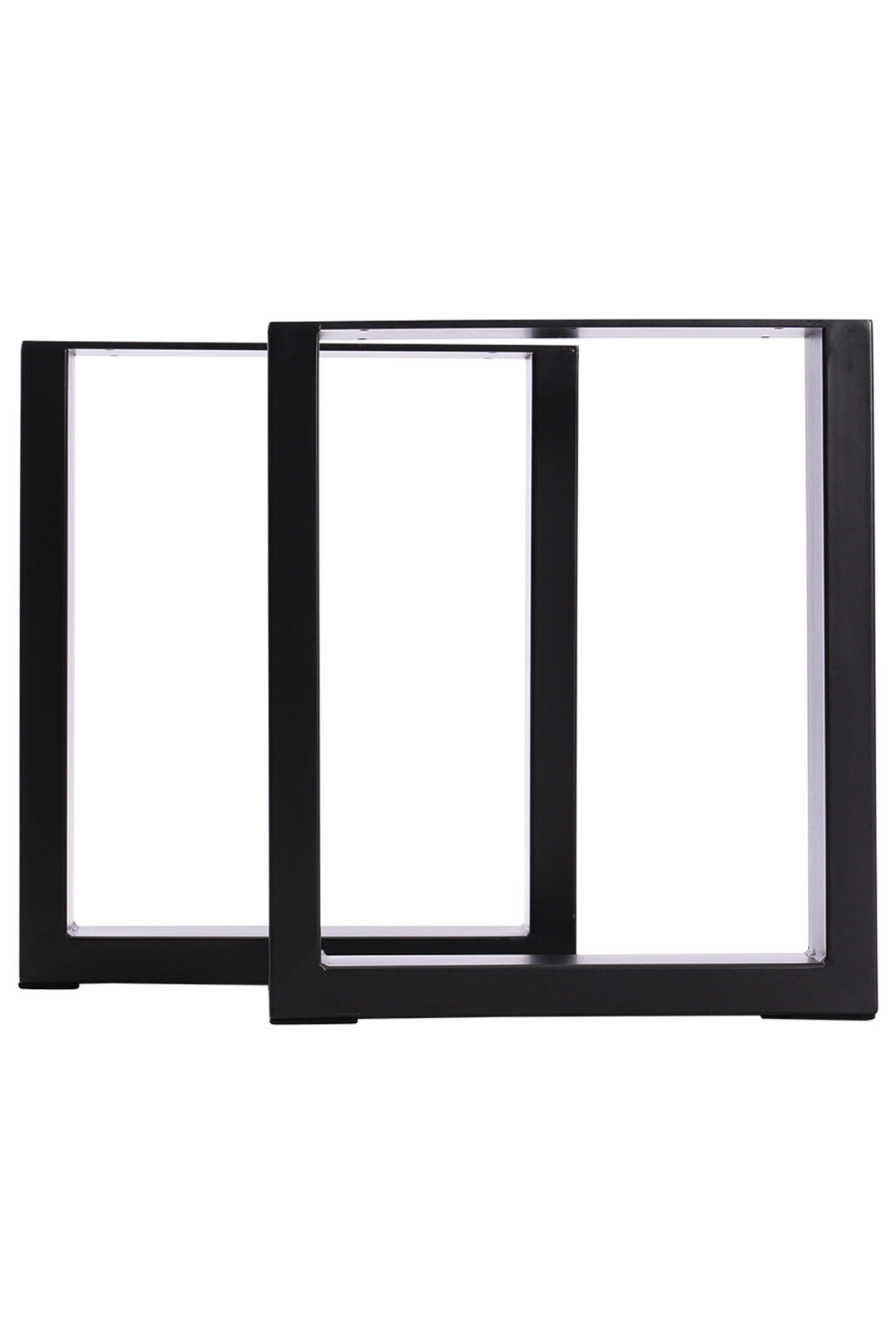 TISCHBEINE 2-tlg Set 40-cm hohe rechteckige aus Eisen in Schwarz Einfache Montage 35 x 7 x 40 cm - Schwarz, Metall (35/40/7cm) - Livingandhome