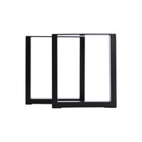 TISCHBEINE 2-tlg Set 40-cm hohe rechteckige aus Eisen in Schwarz Einfache Montage 35 x 7 x 40 cm - Schwarz, Metall (35/40/7cm) - Livingandhome