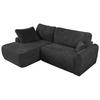 ECKSCHLAFSOFA CUBO L Dunkelgrau Plüsch - links - Dunkelgrau/Schwarz, Kunststoff/Textil (273/187cm) - MKS