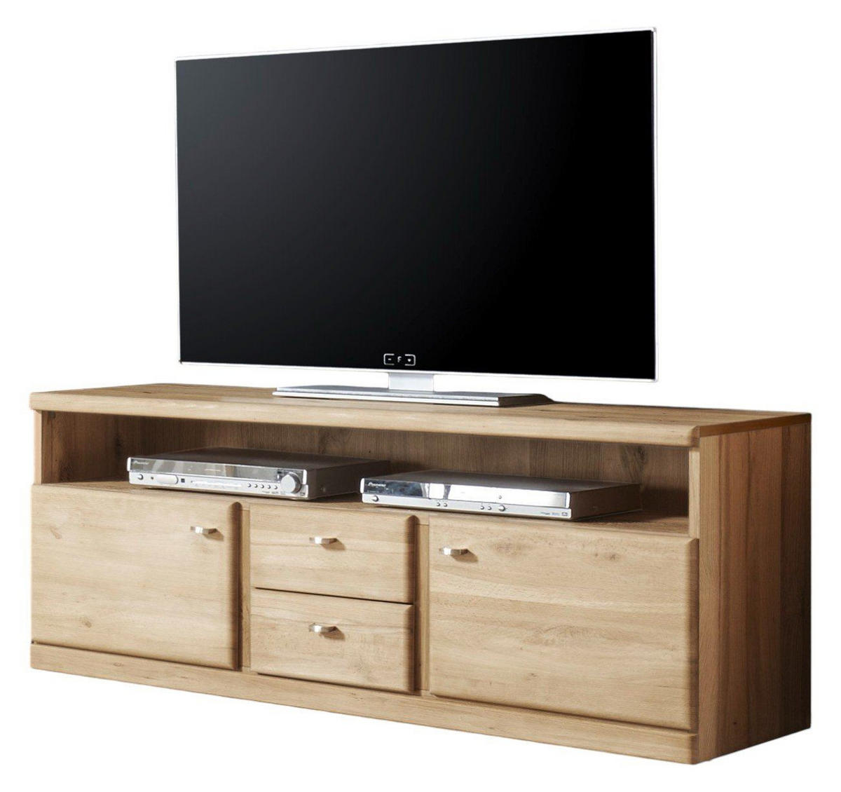 LOWBOARD Teilmassiv Ianisha 143x56x46 TV-Unterteil Wildeiche Bianco geölt - Naturfarben, Holz (143/56/46cm) - 58aufmkessel