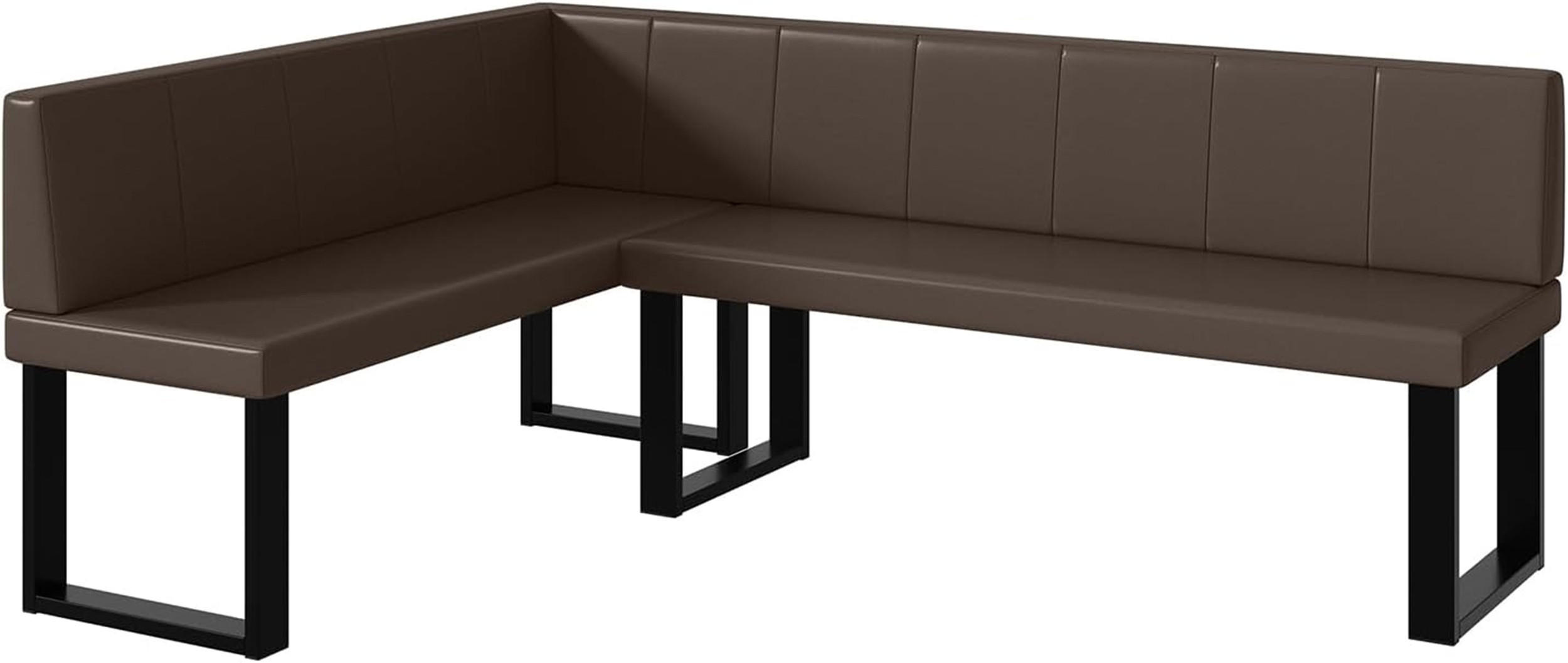 ECKBANK PETER_U - Braun, Leder (142/196cm) - Meblini