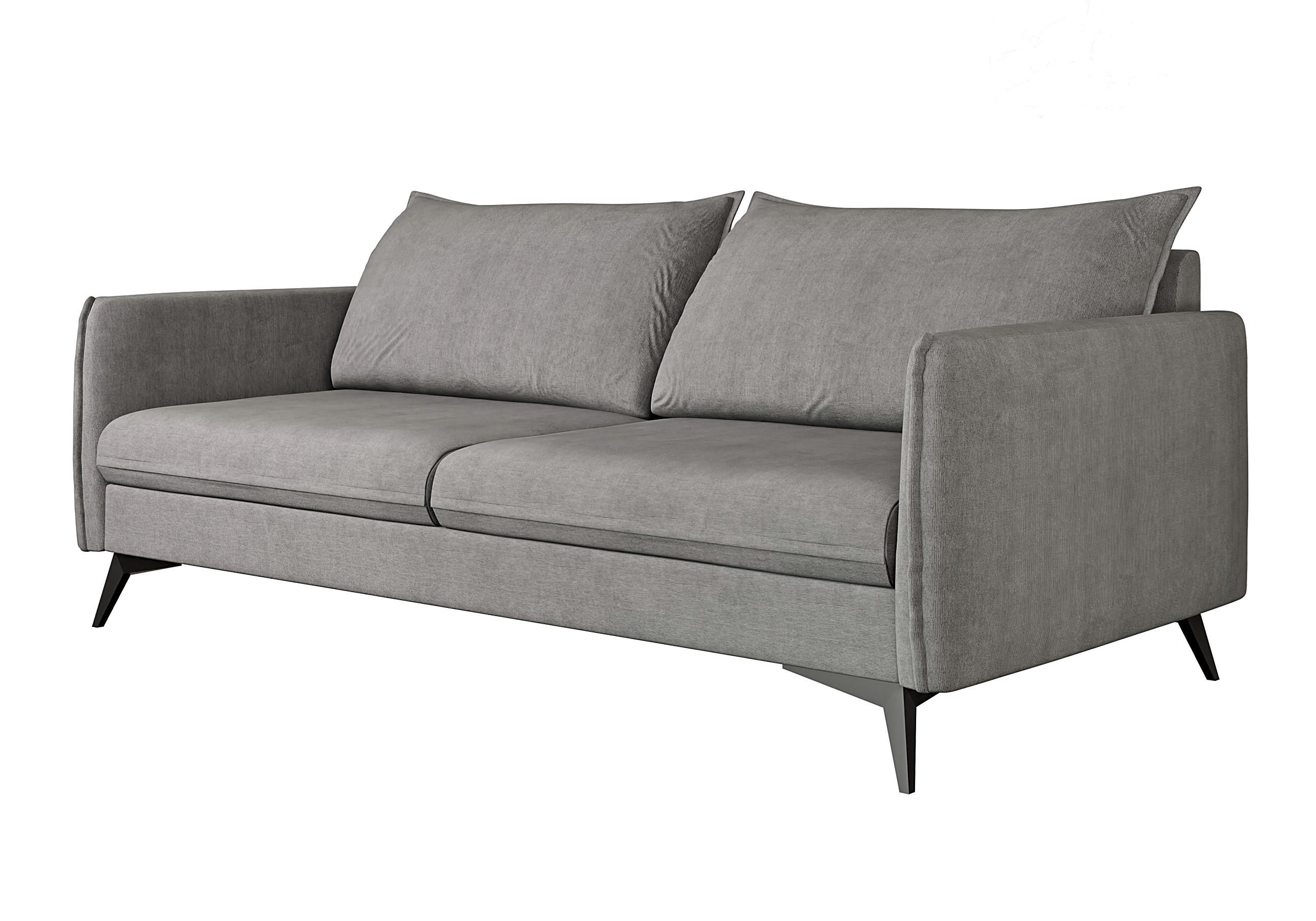 3-SITZER-SOFA Pulse Grau Luxusmicrofaser - Schwarz/Grau, Holz/Textil (199/86/91cm) - S-Style Möbel
