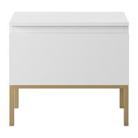 NACHTSCHRANK Bemmi Weiß - Goldfarben/Weiß, Holzwerkstoff/Metall (49/43/32cm) - Selsey