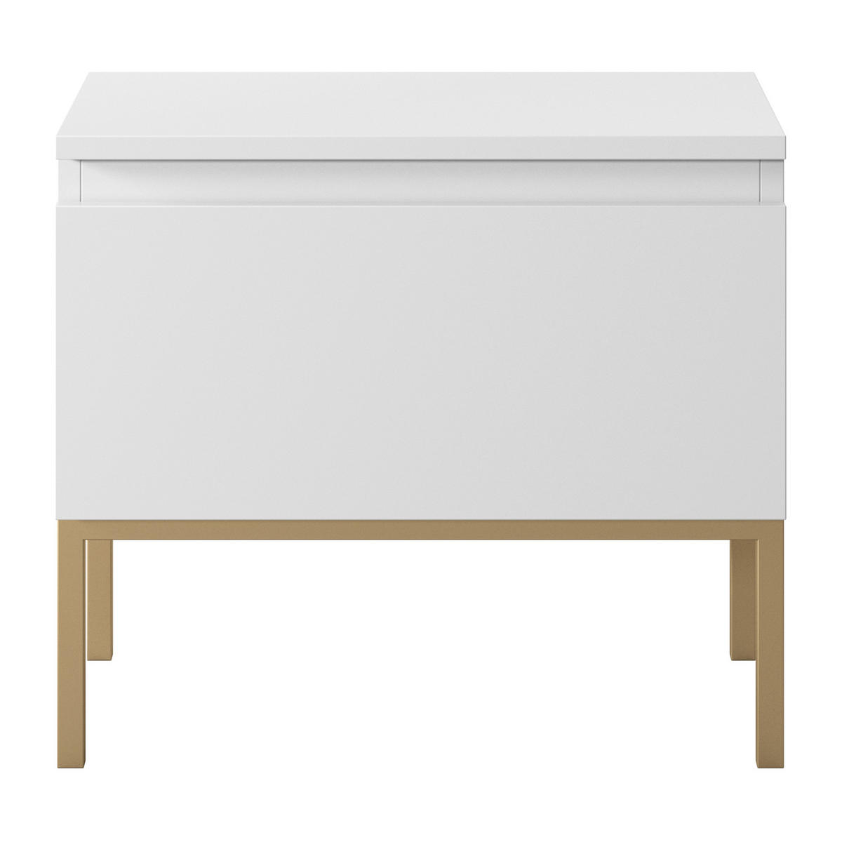 NACHTSCHRANK Bemmi Weiß - Goldfarben/Weiß, Holzwerkstoff/Metall (49/43/32cm) - Selsey