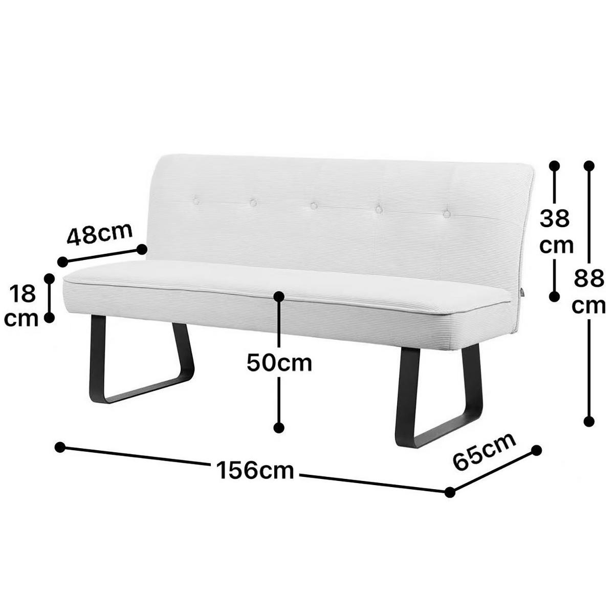 SITZBANK EMILIA - Creme, Metall (156/88/65cm) - DUBI Möbel