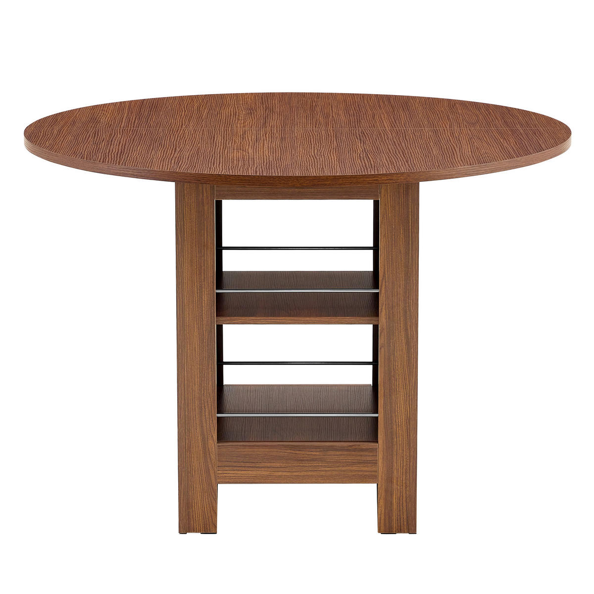 ESSTISCH 100/100/76 cm Walnuss aus MDF mit offenen Stauraumfächern - Walnussfarben, Holzwerkstoff (100/100/76cm) - OKWISH