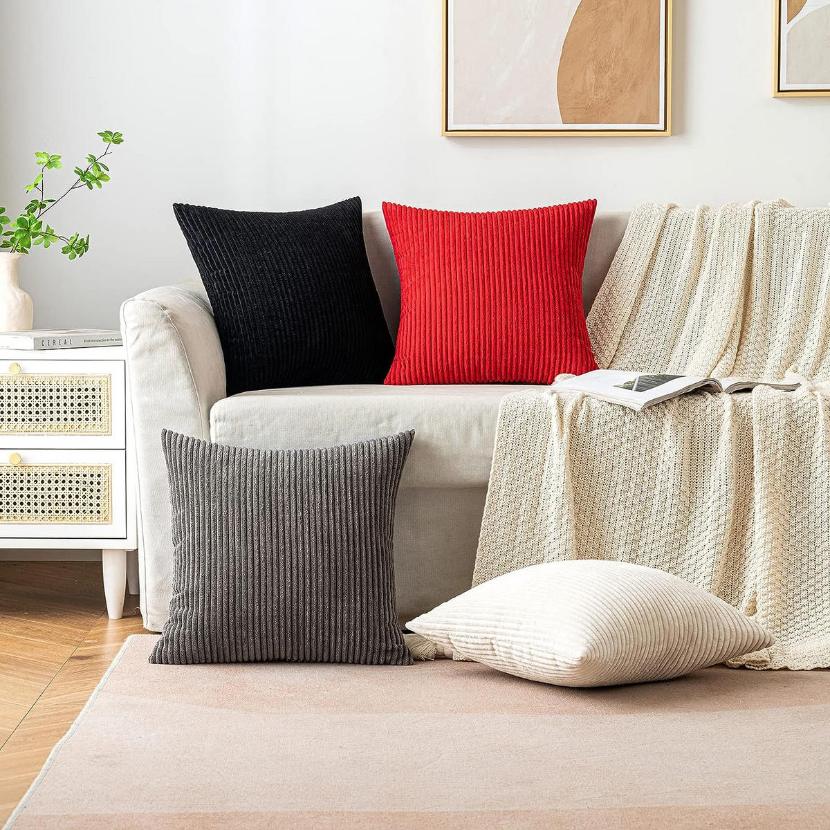 KISSENHÜLLE Plüsch Dunkelgrau 45*45cm - Dunkelgrau, Textil (45/45cm) - Kaket