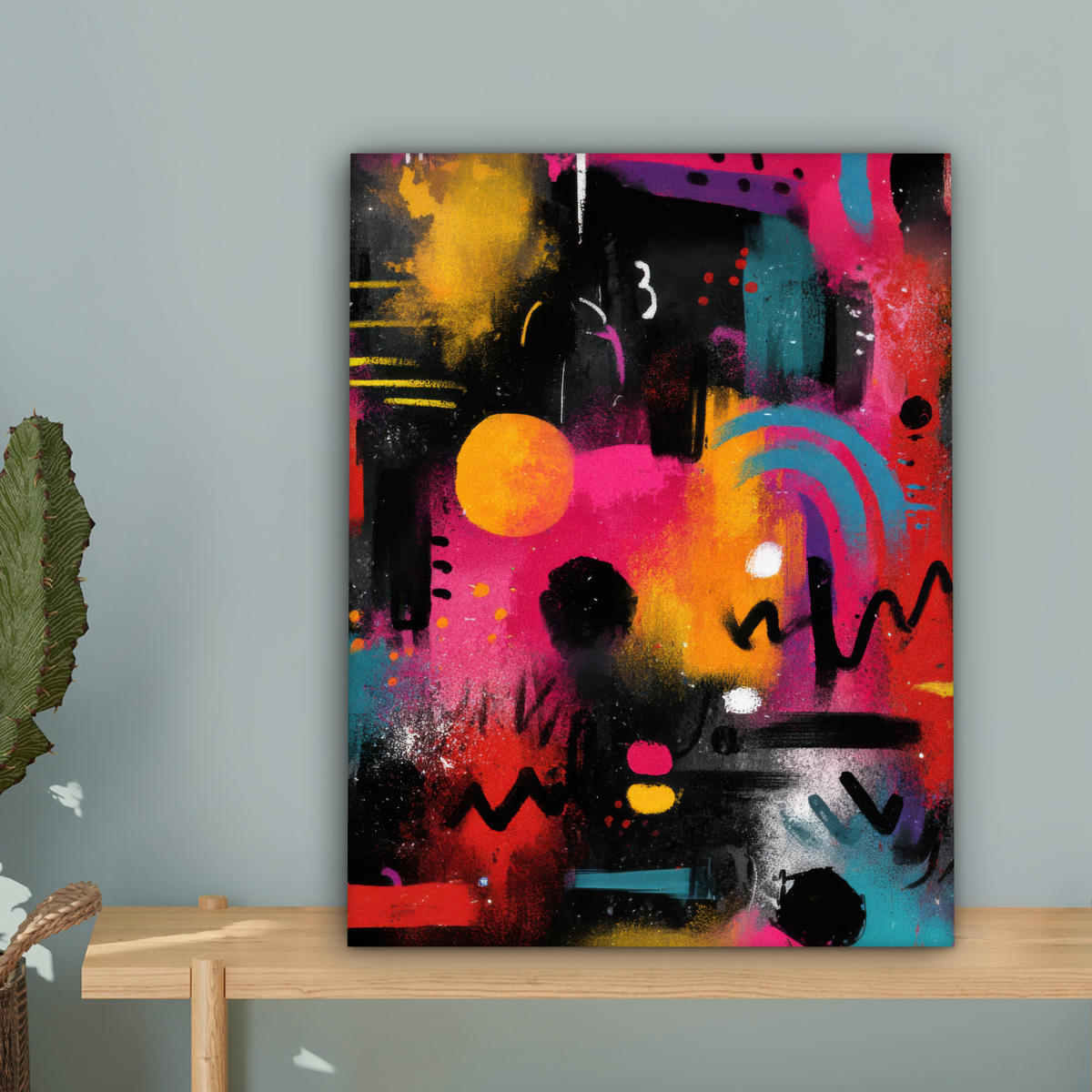 LEINWANDBILD Farbflächen - Formen - Bunt - Abstrakt Room Decor 30x40 cm - Pink, Textil (30/40cm) - MuchoWow