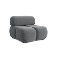 SESSEL Samt Stoff Grau - Dunkelgrau/Schwarz, Kunststoff/Textil (96/70/95cm) - Makamii