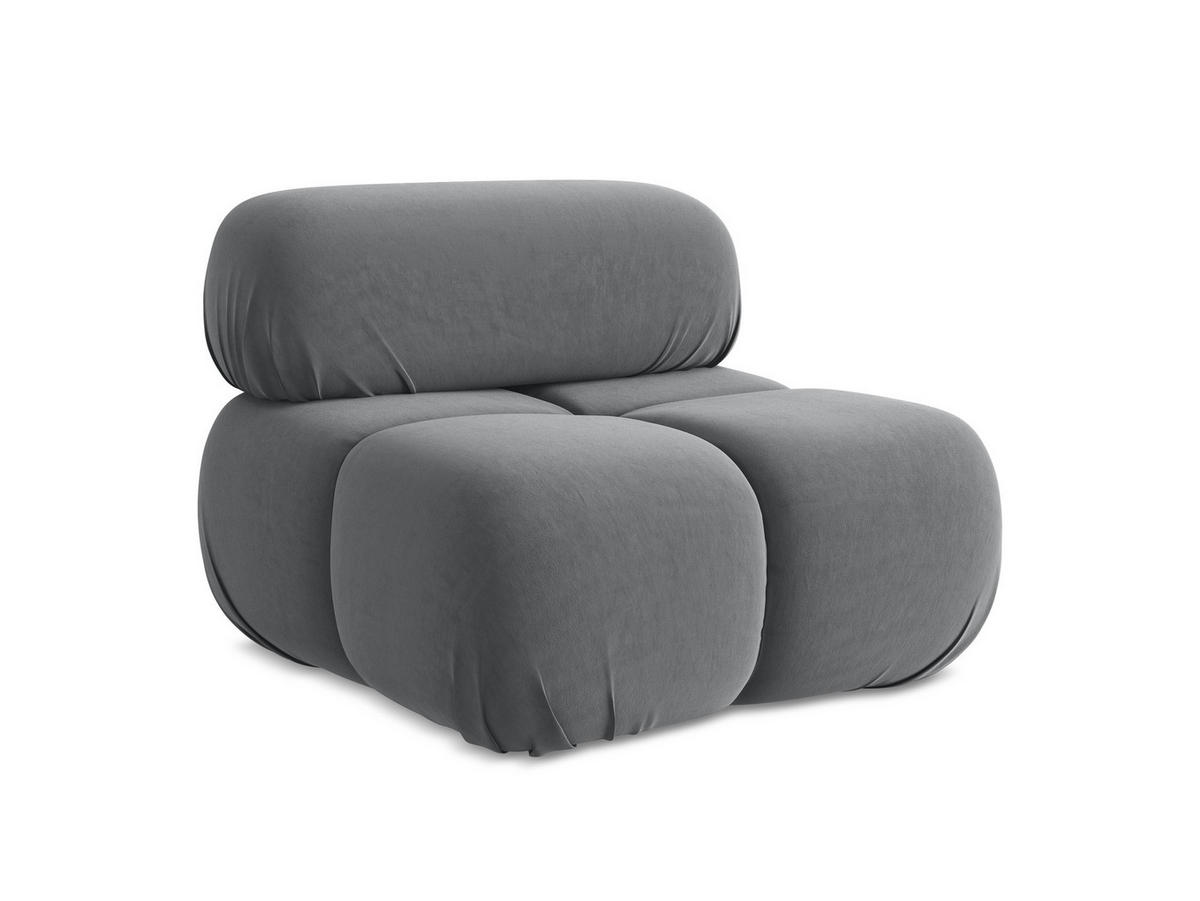 SESSEL Samt Stoff Grau - Dunkelgrau/Schwarz, Kunststoff/Textil (96/70/95cm) - Makamii