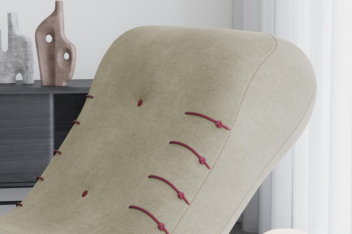 CHAISELONGUE SPLINE - Beige, Holzwerkstoff (83/80/172cm) - Möblo