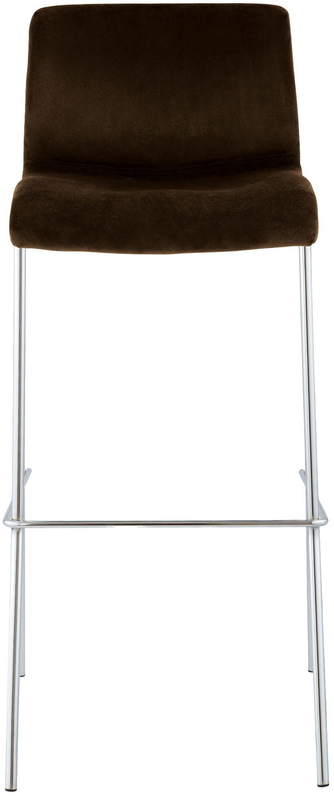 BARHOCKER Tenar Samt Braun Silber - Braun, Textil (43/100/48cm) - DELUKE
