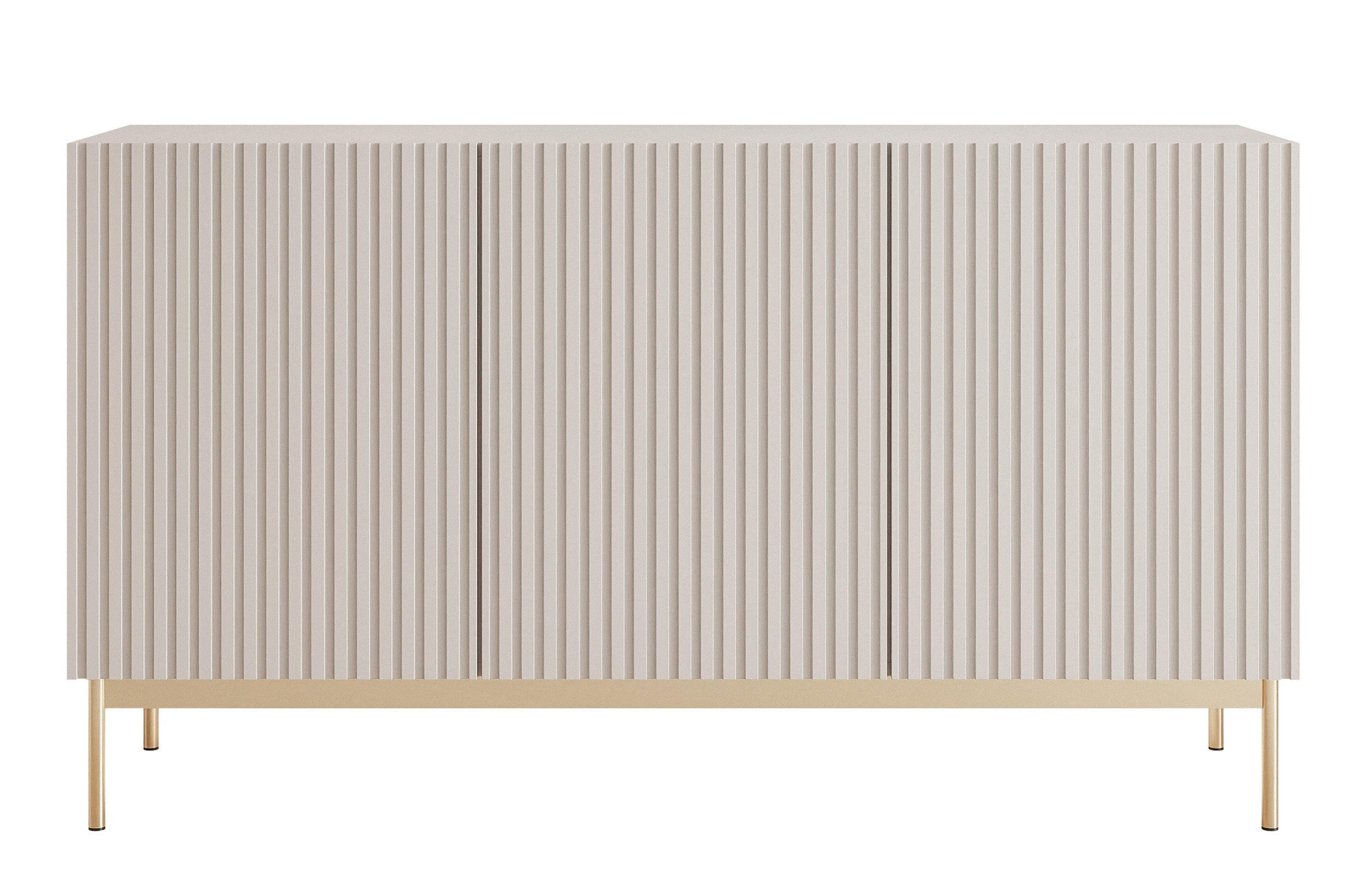 SIDEBOARD Linearis Kaschmirgrau 138 cm - Taupe/Goldfarben, Holzwerkstoff/Metall (138.1/78.2/35cm) - Selsey