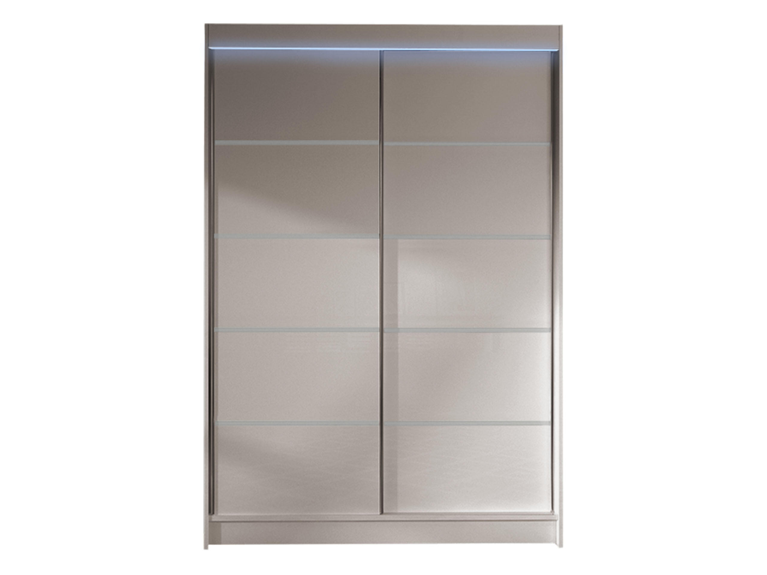 SCHWEBETÜRENSCHRANK Lino IV mit RGB LED Beleuchtung - Kaschmir, Holzwerkstoff/Metall (120/200/58cm) - MIRJAN24