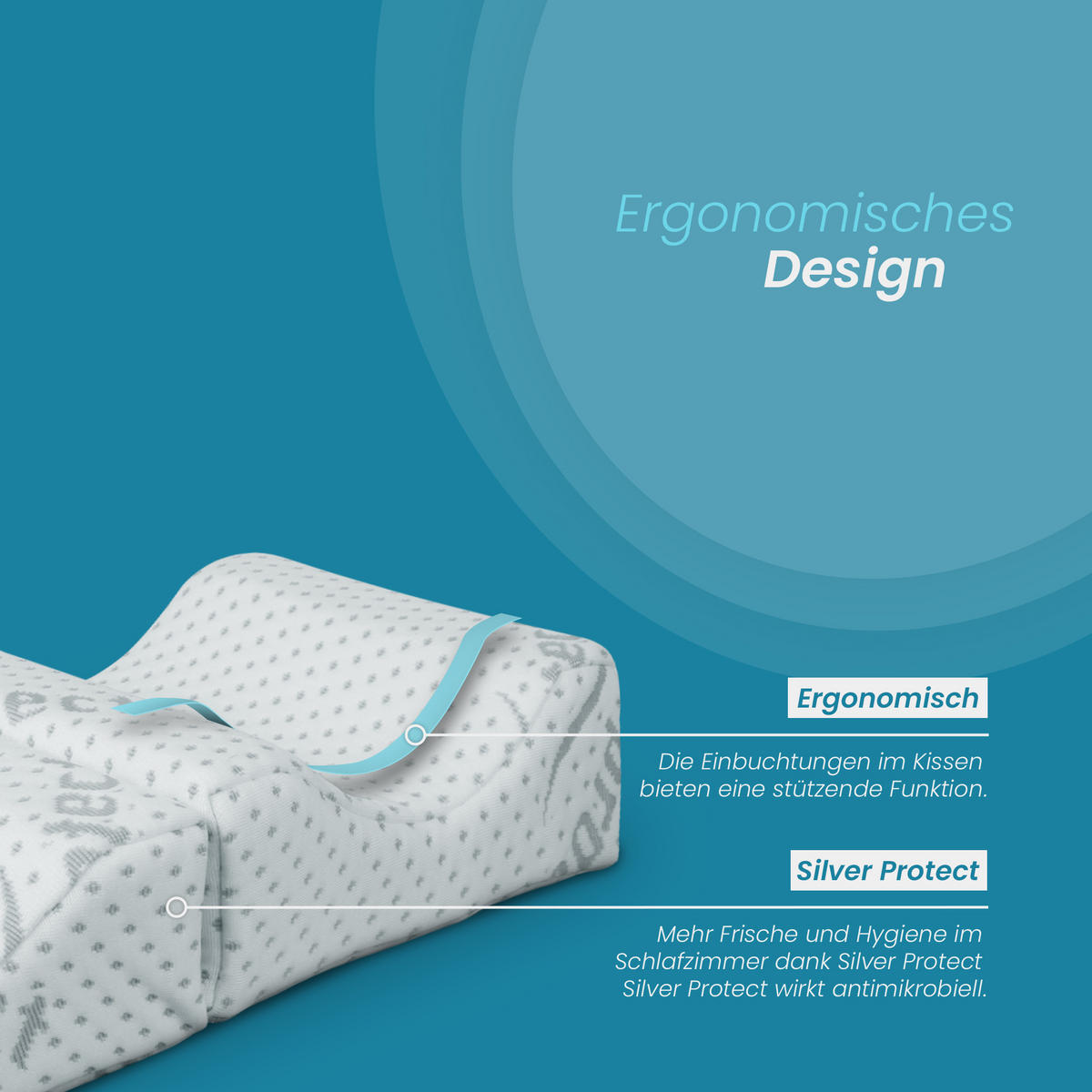 KNIEKISSEN Memory-Schaum viscoelastisch 25x19x7,5 cm - Weiß, Textil (19/25cm) - Bestlivings