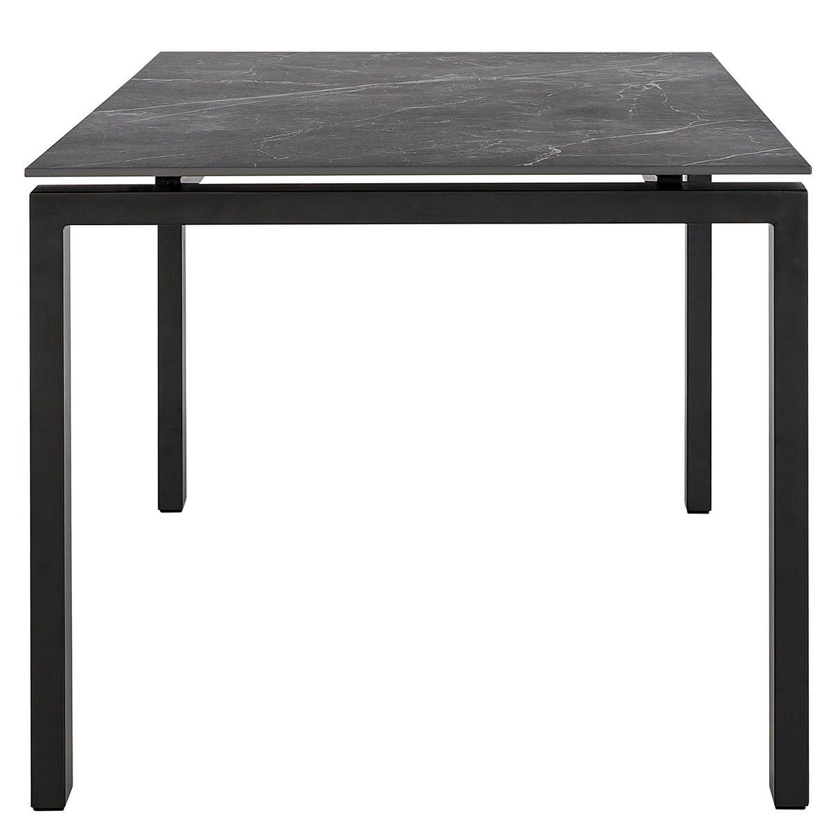 ESSTISCH in Marmoroptik - Keramik / Metall - Schwarz, Keramik (90/180/76cm) - home24