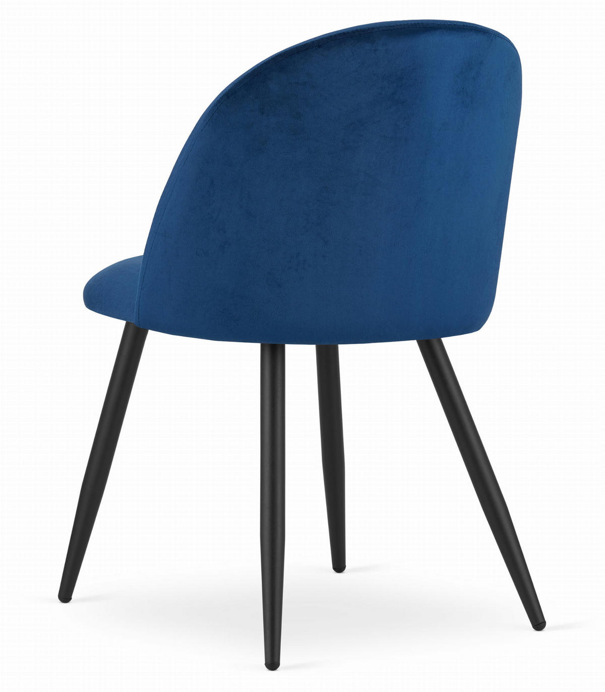 ESSZIMMERSTUHL 4-er Set BELLO marineblauer Sitz, schwarze Beine - Schwarz/Dunkelblau, Textil (46/76.5/42.5cm) - Valora