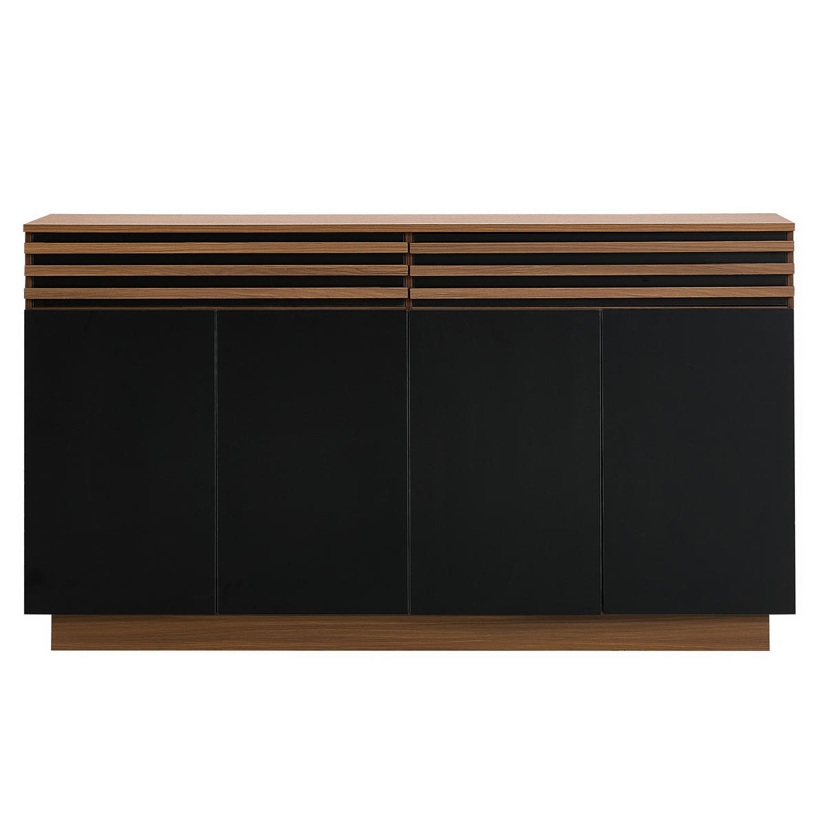 SIDEBOARD 150/40/85 cm Schwarz/Braun aus MDF mit viel Stauraum - Schwarz, Holzwerkstoff (40/85/150cm) - OKWISH