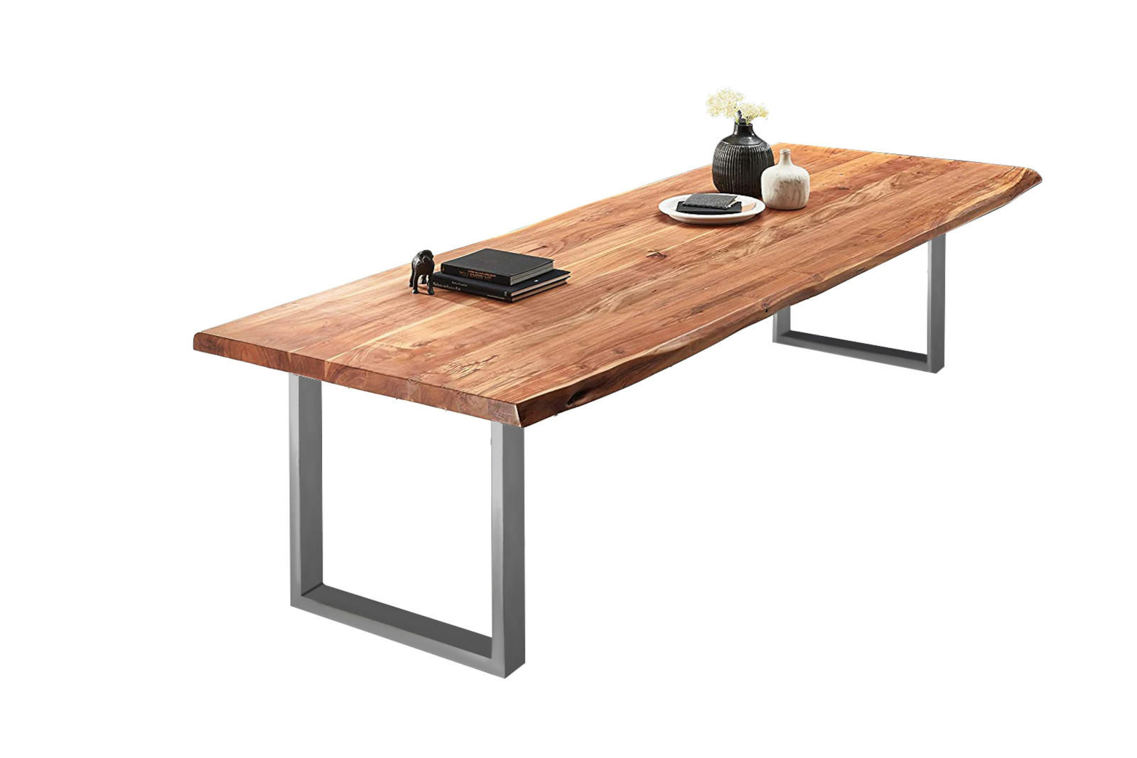 ESSTISCH VALIN - Beige/Silberfarben, Holz/Metall (120/260/79cm) - SAM