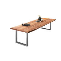 ESSTISCH VALIN - Beige/Silberfarben, Holz/Metall (120/260/79cm) - SAM