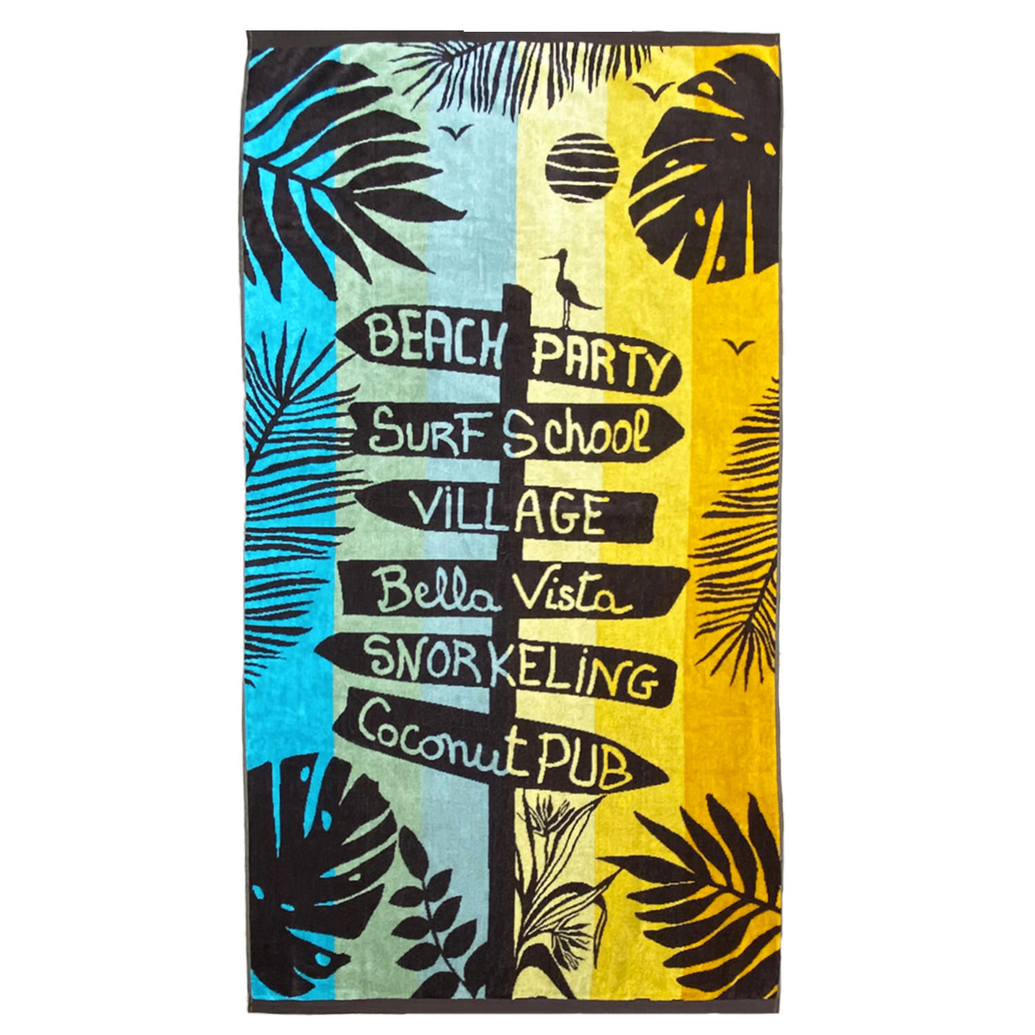 STRANDTUCH Velours Jacquard Mehrfarbig 90x170 400g/m² - Vacances - Multicolor, Textil (170/90cm) - LE COMPTOIR DE LA PLAGE