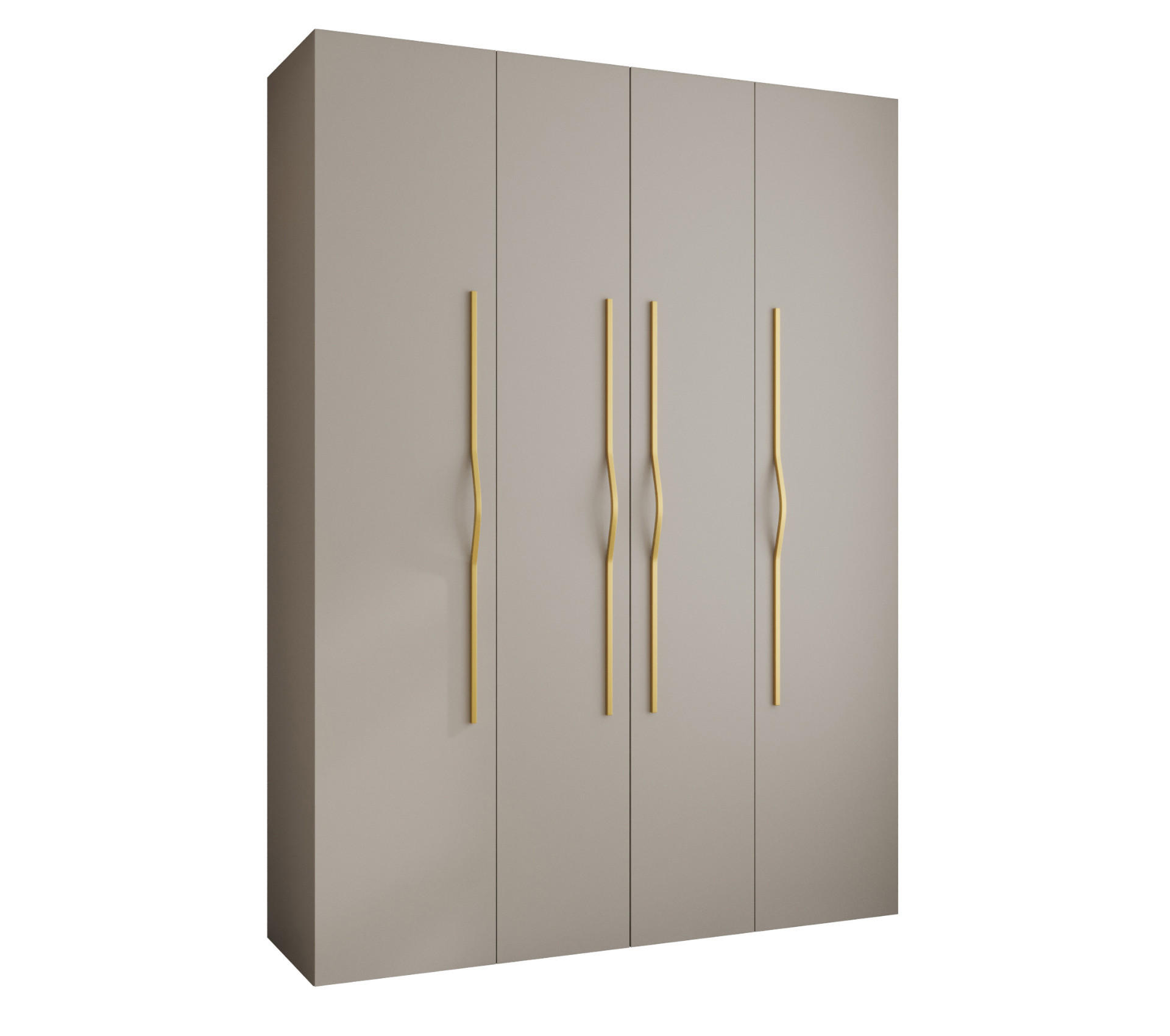 DREHTÜRENSCHRANK 245,5/180/40 4-türig - Kaschmir/Goldfarben, Holz/Metall (180/245.5/40cm) - Abiks Möbel