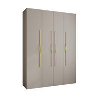 DREHTÜRENSCHRANK 245,5/180/40 4-türig - Kaschmir/Goldfarben, Holz/Metall (180/245.5/40cm) - Abiks Möbel