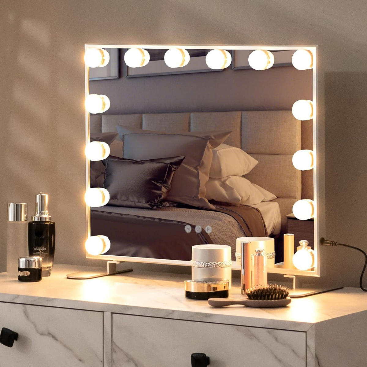 SPIEGEL Hollywood Silber - Silberfarben, Glas (18/43/50cm) - COSTWAY