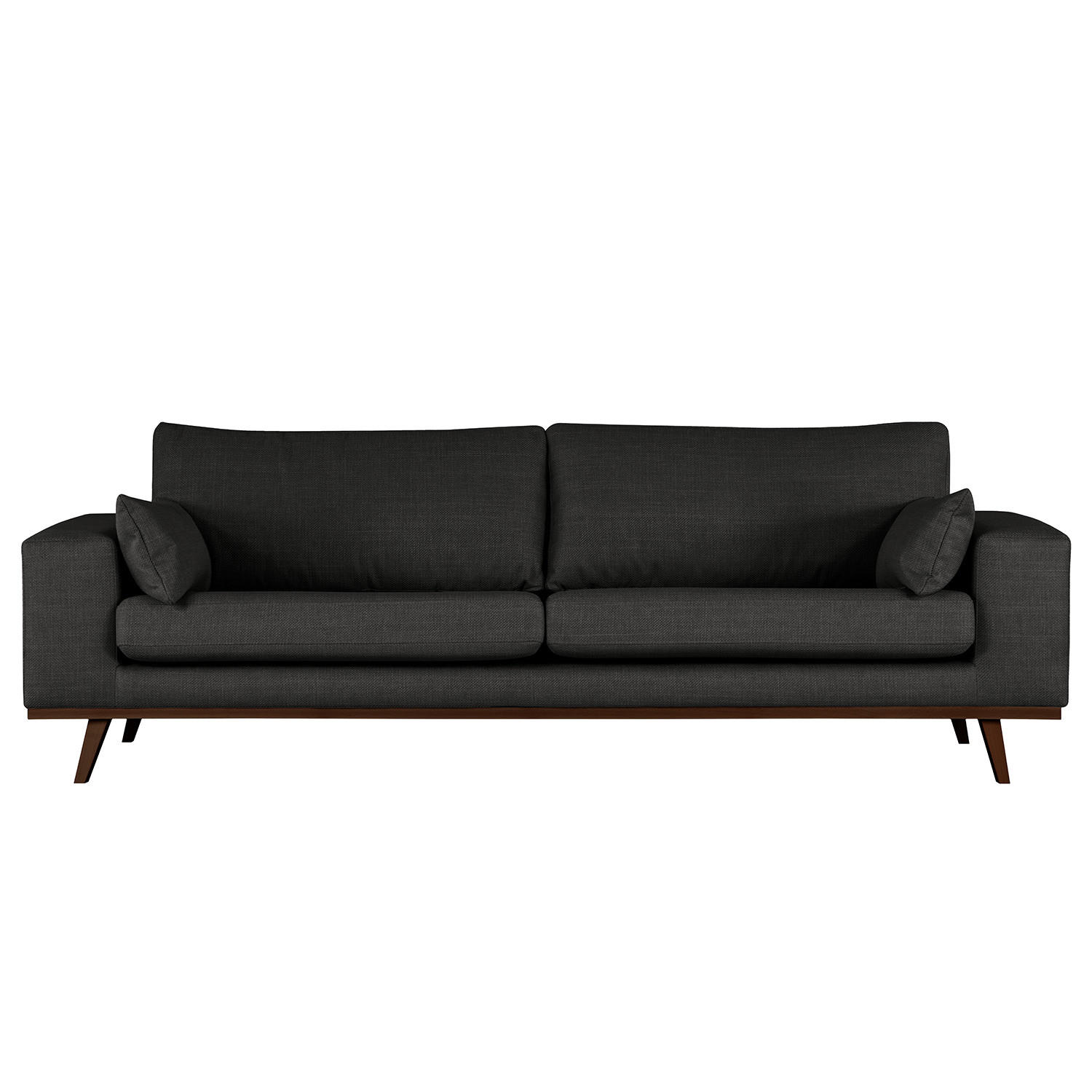 3-SITZER SOFA - Buchefarben/Schwarz, Textil (237/81/88cm) - home24