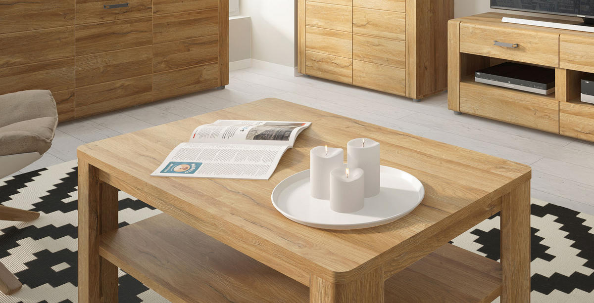 COUCHTISCH Avignon Grandson Eiche 100 / 65 / 50cm - Eichefarben, Holz/Holzwerkstoff (65/100/50cm) - Feldmann-Wohnen