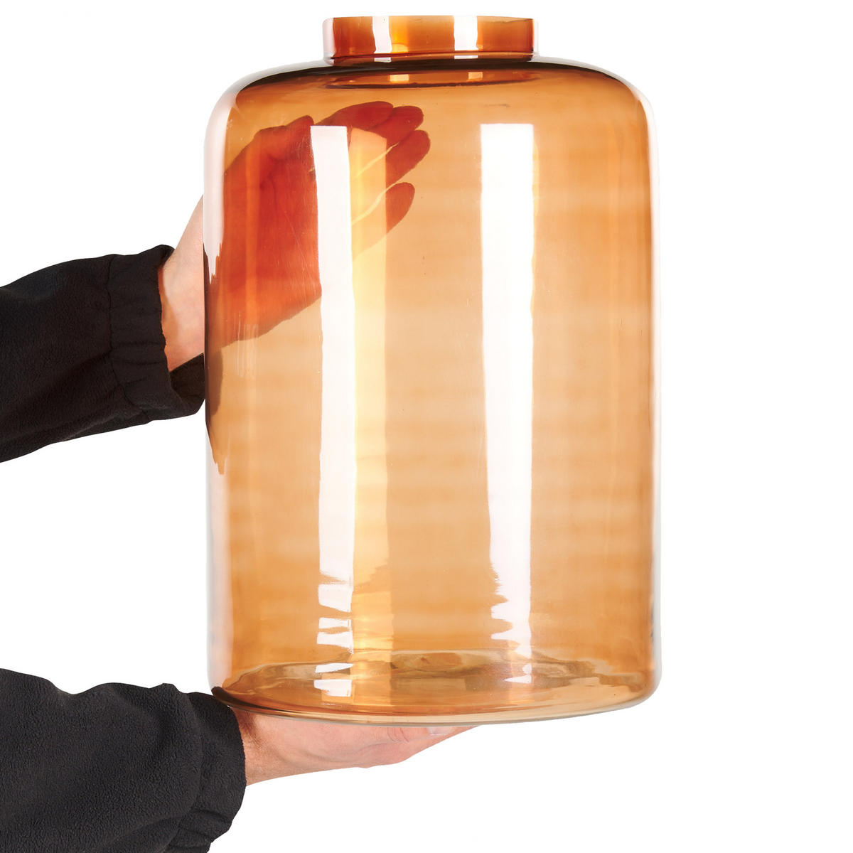 DEKOVASE Glas orange Mirchi - Orange, Glas (41cm) - Beliani