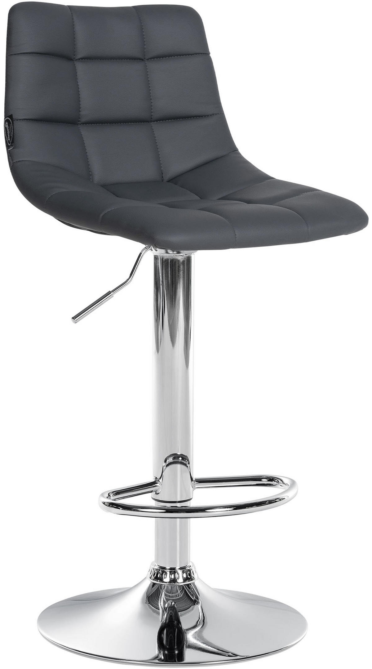 BARHOCKER 2er Set James Kunstleder chrom grau - Chromfarben/Grau, Kunststoff/Metall (43/108.5/46.5cm) - TPFLiving