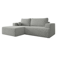 ECKSOFA Mivo, Seite: Links - Platinfarben/Schwarz, Holz/Kunststoff (266/163cm) - MIRJAN24