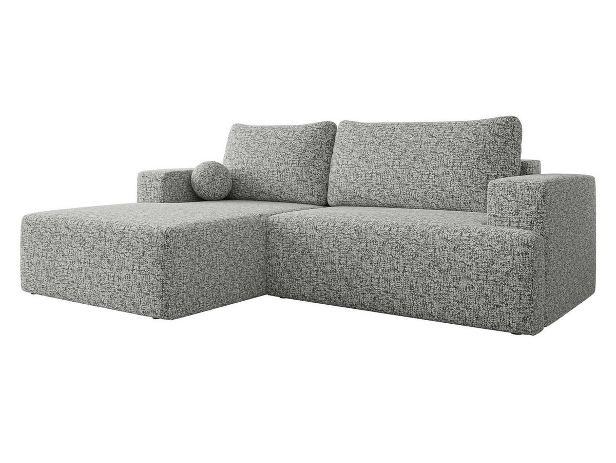 ECKSOFA Mivo, Seite: Links - Platinfarben/Schwarz, Holz/Kunststoff (266/163cm) - MIRJAN24