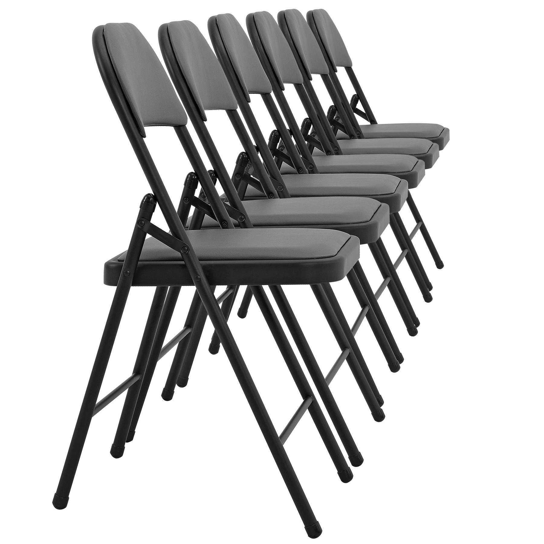 STUHL-SET 6 TLG. - Schwarz/Grau, Kunststoff/Metall (46/80/50cm) - pro.tec
