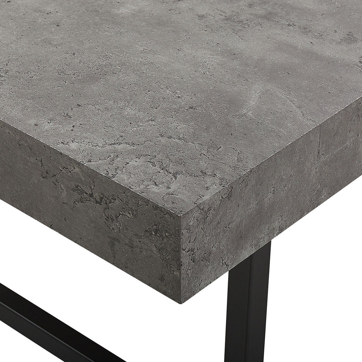 COUCHTISCH Betonoptik/schwarz 75/75 cm Deluz - Schwarz/Grau, Holzwerkstoff (75/75/35cm) - Beliani