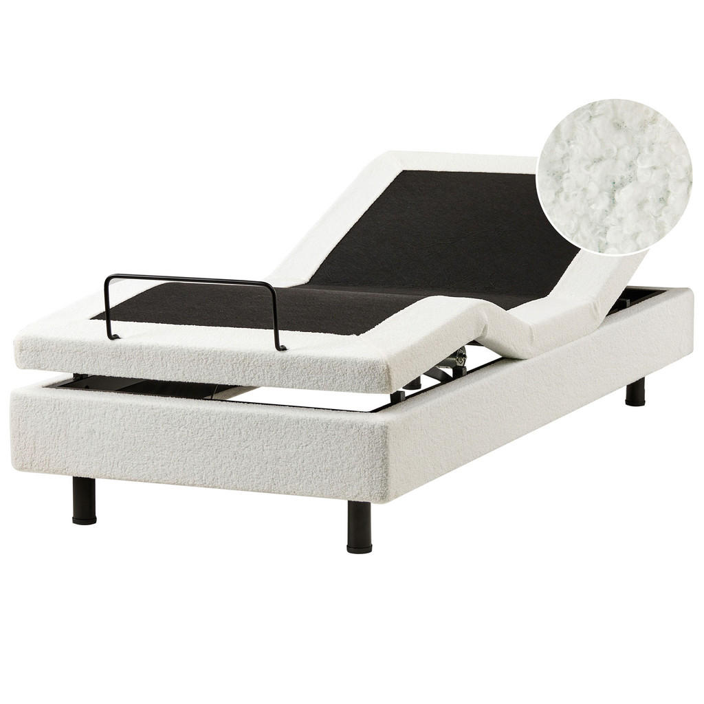 PAT reglabil fără tablie bouclé 90/200 cm alb crem Duke
