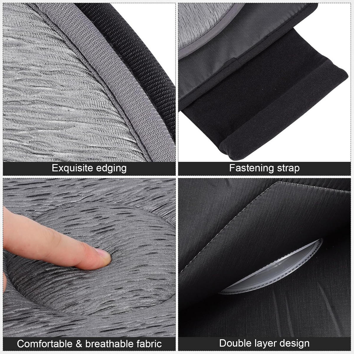 MULTIFUNKTIONALES Sitzkissen – 52 x 40 cm – Grau - Grau, Textil (52/40cm)
