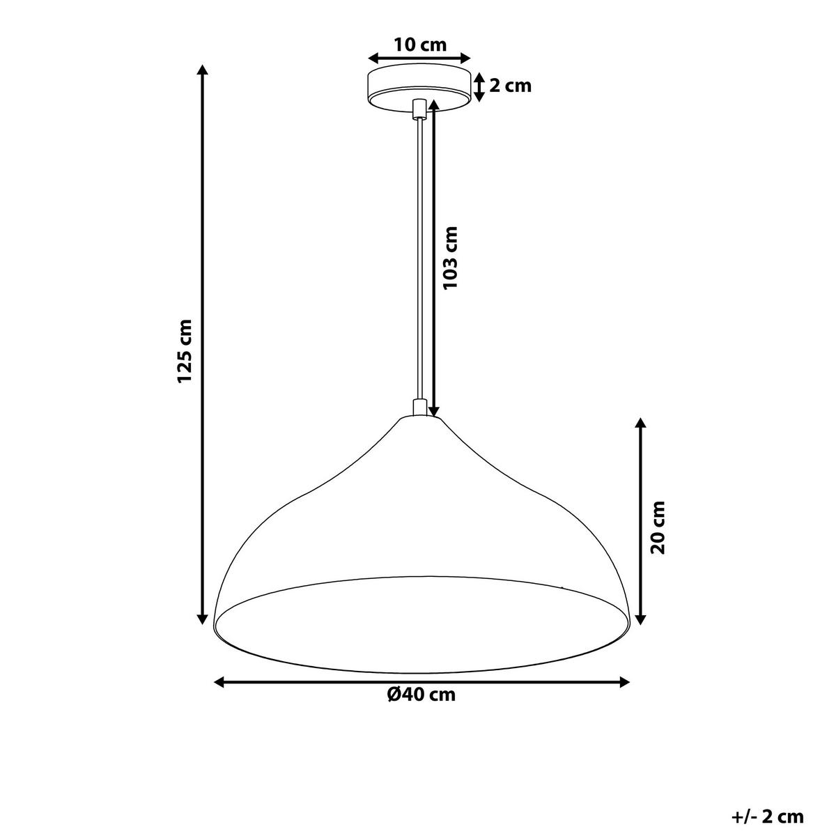 HÄNGELEUCHTE Iskar 40/40/125 cm - Silberfarben, Metall (40/40/125cm) - Beliani